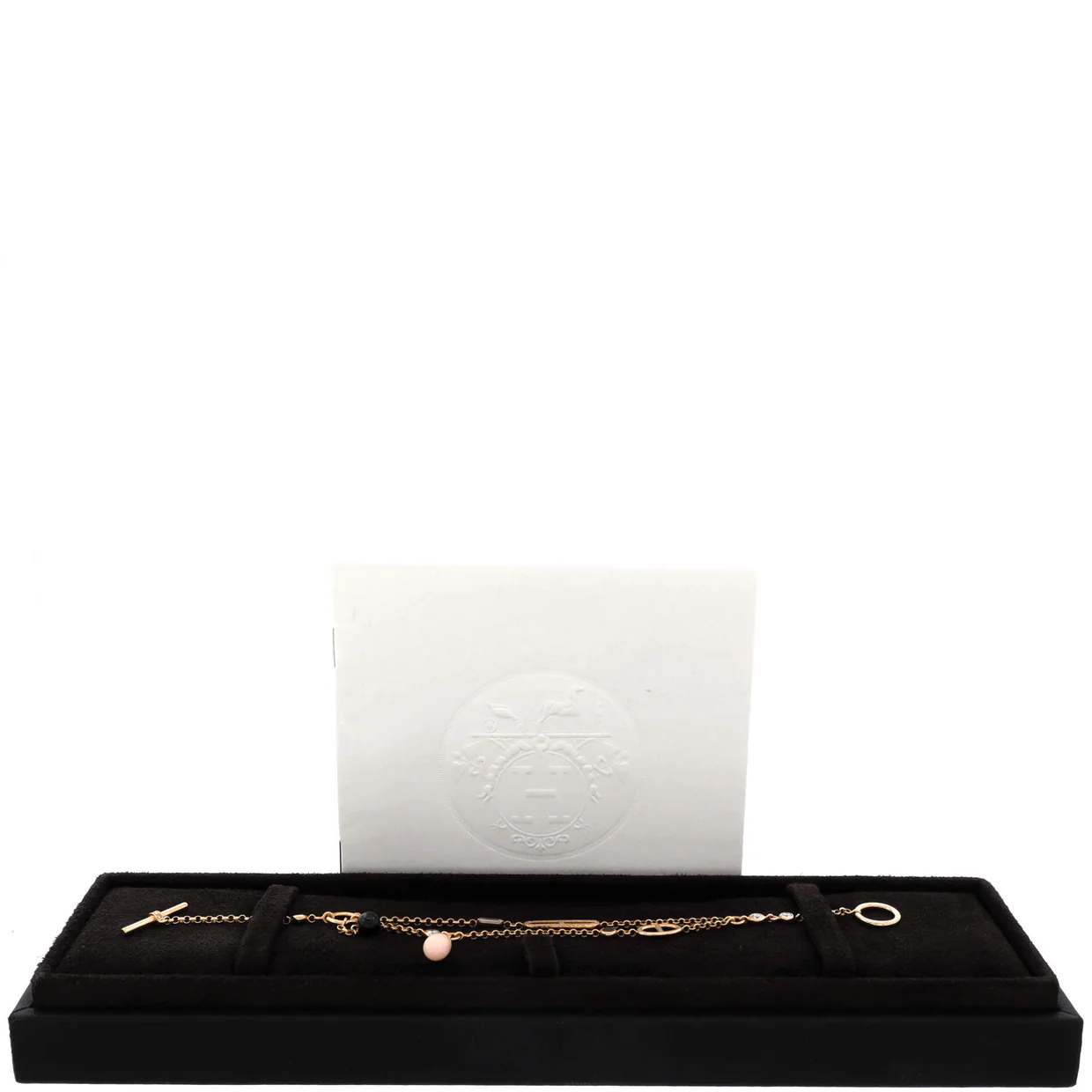Chaine d'Ancre Chaos Bracelet 18K Rose Gold with Pink Opal, Onyx, Black Spinel and Diamonds - Deep Luxury