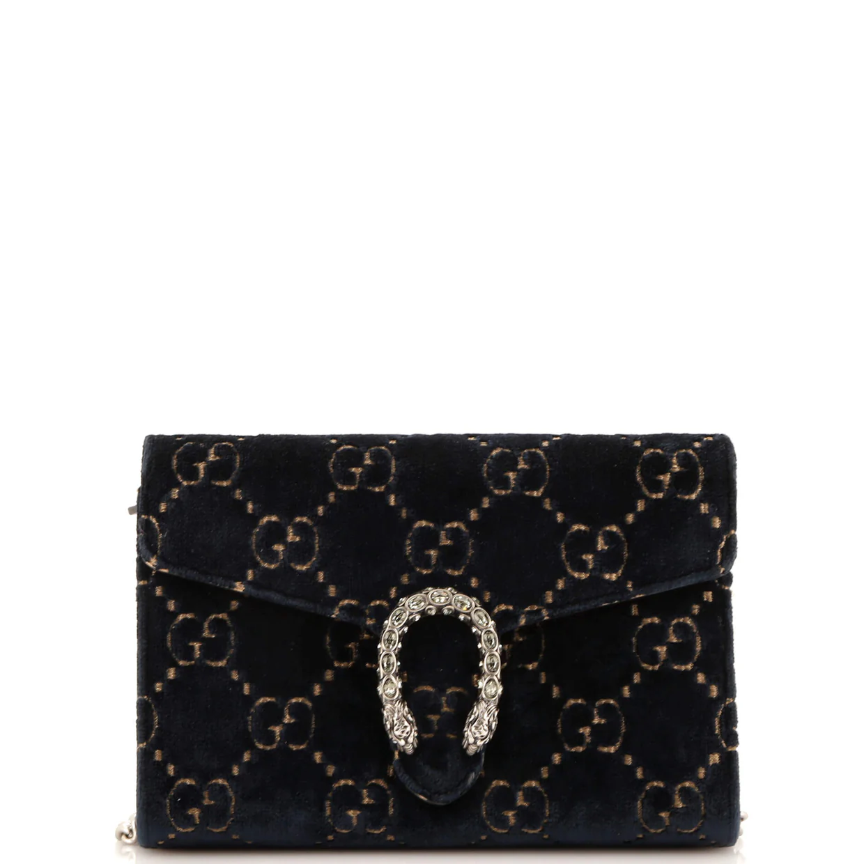 Dionysus Chain Wallet GG Velvet Small - Deep Luxury