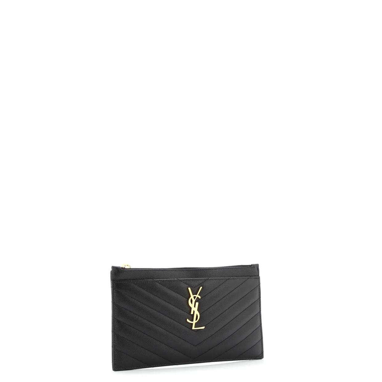 Classic Monogram Zip Bill Pouch Matelasse Chevron Leather Medium - Deep Luxury