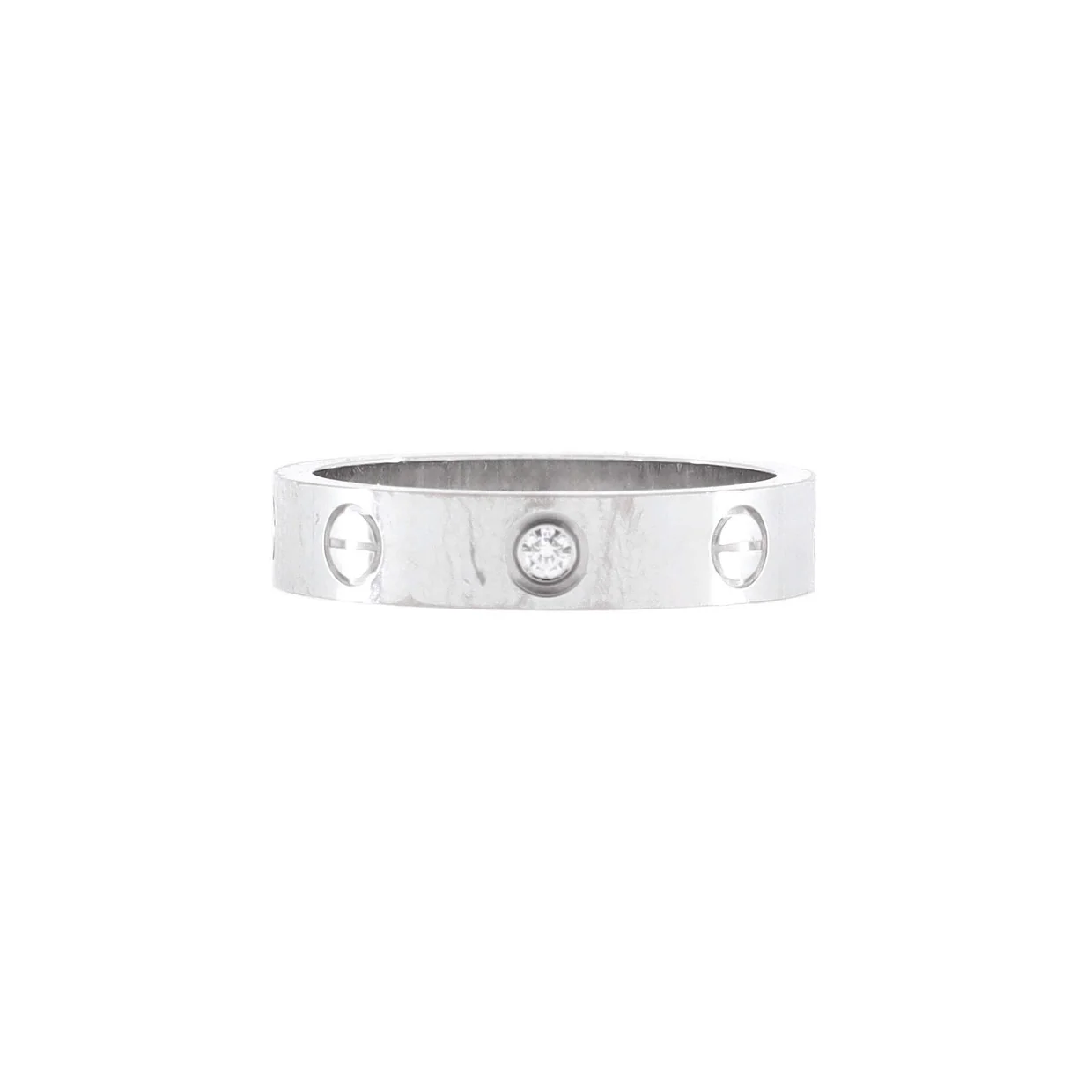Love Wedding Band 1 Diamond Ring Platinum with Diamond - Deep Luxury