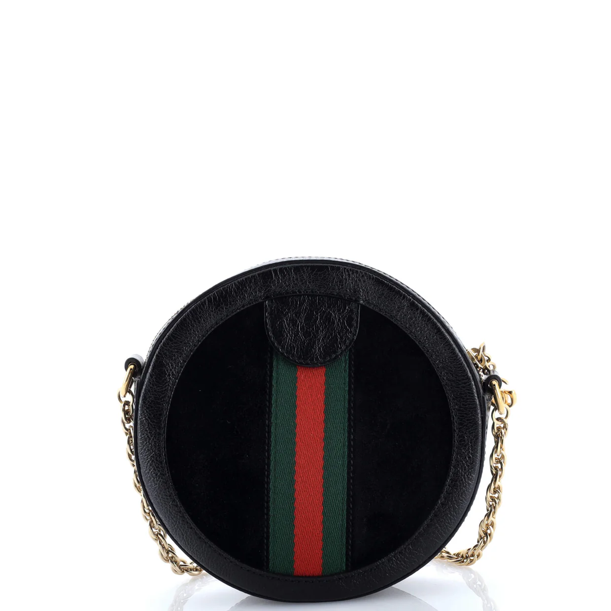 Ophidia Round Shoulder Bag Suede Mini - Deep Luxury