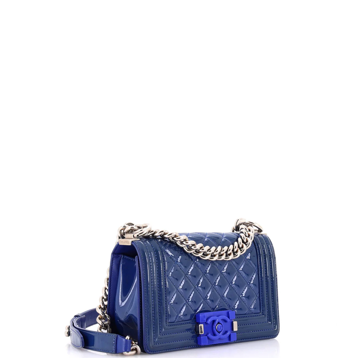 Boy Flap Bag Quilted Plexiglass Patent Small - Deep Luxury