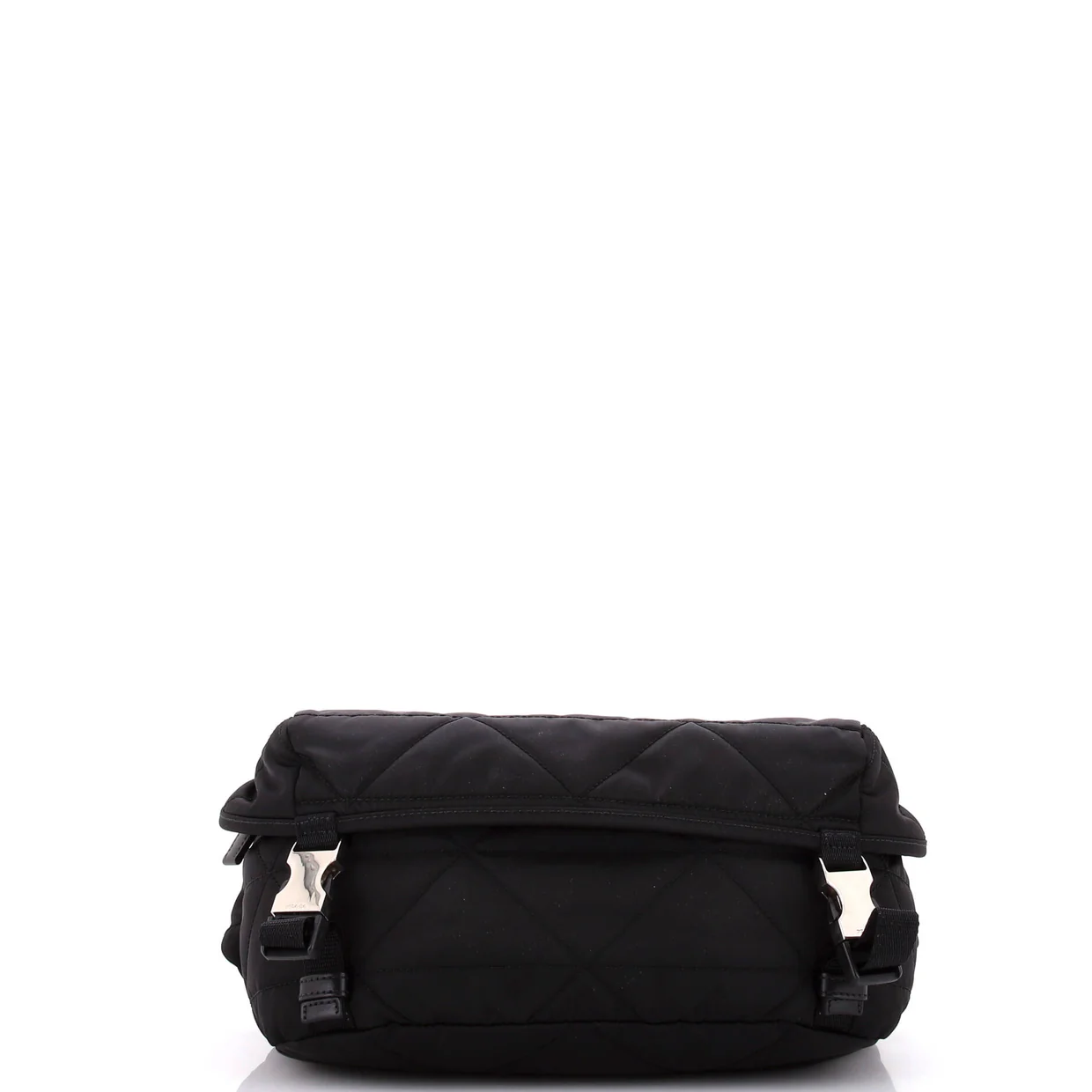 Double Buckle Flap Shoulder Bag Quilted Re-Nylon Medium - Deep Luxury