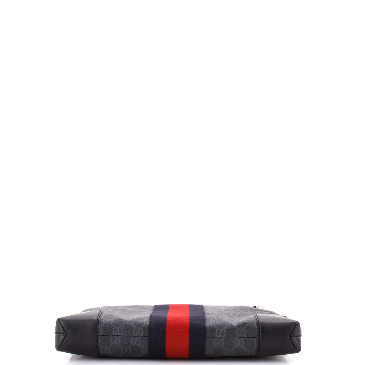 Web Zip Flat Messenger GG Coated Canvas Medium - Deep Luxury