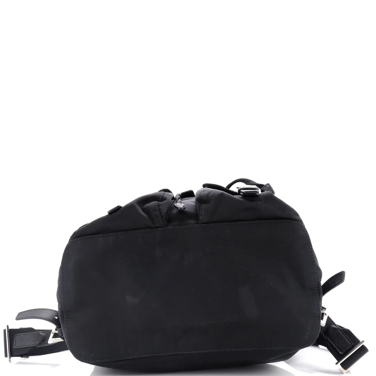 Double Front Pocket Backpack Re-Nylon with Leather Medium - Deep Luxury