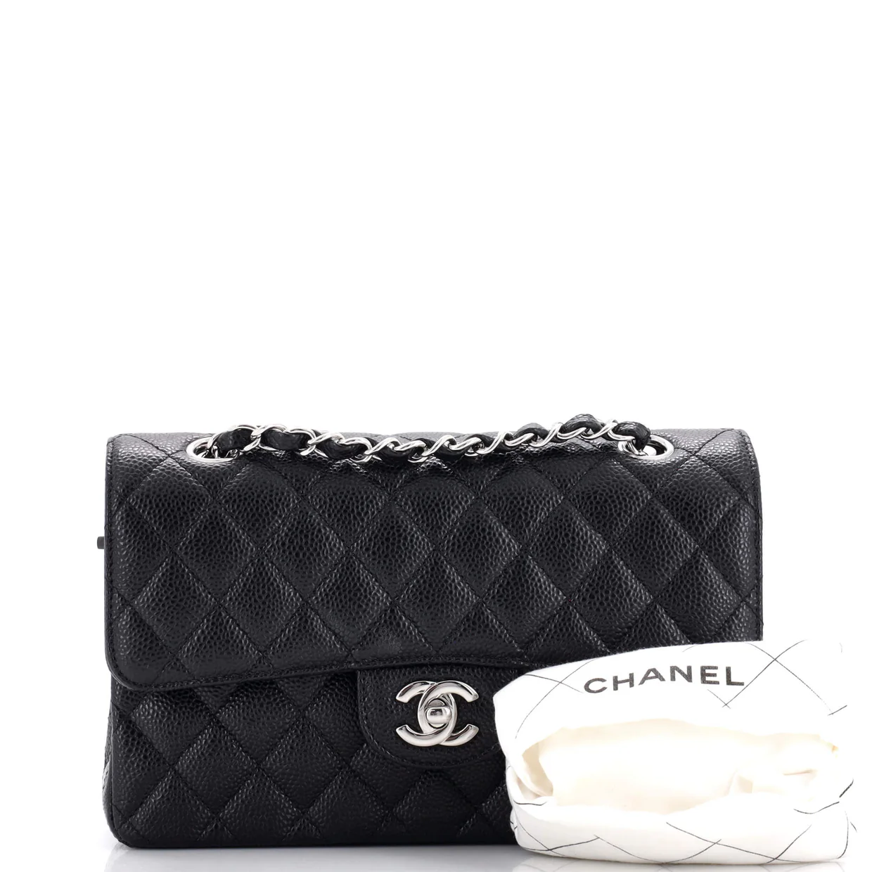 Classic Double Flap Bag Quilted Caviar Small - Deep Luxury