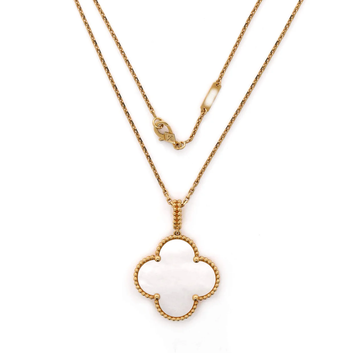Magic Alhambra Long Necklace 18K Yellow Gold and Mother of Pearl - Deep Luxury