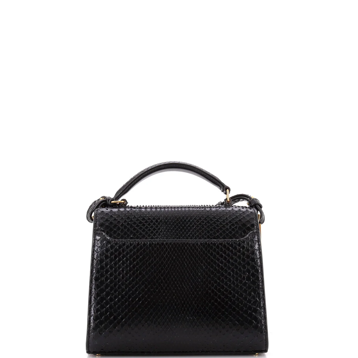 Cassandra Top Handle Bag Snakeskin Mini - Deep Luxury