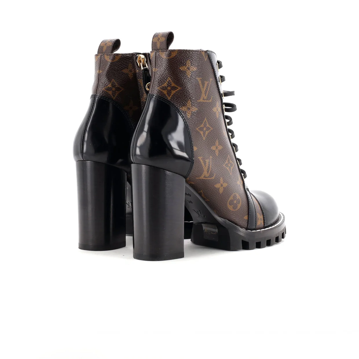 Women's Star Trail Ankle Boots Monogram Canvas with Patent - Deep Luxury