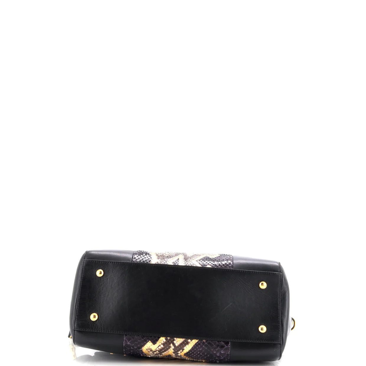 Signature Bag Leather with Python Large - Deep Luxury