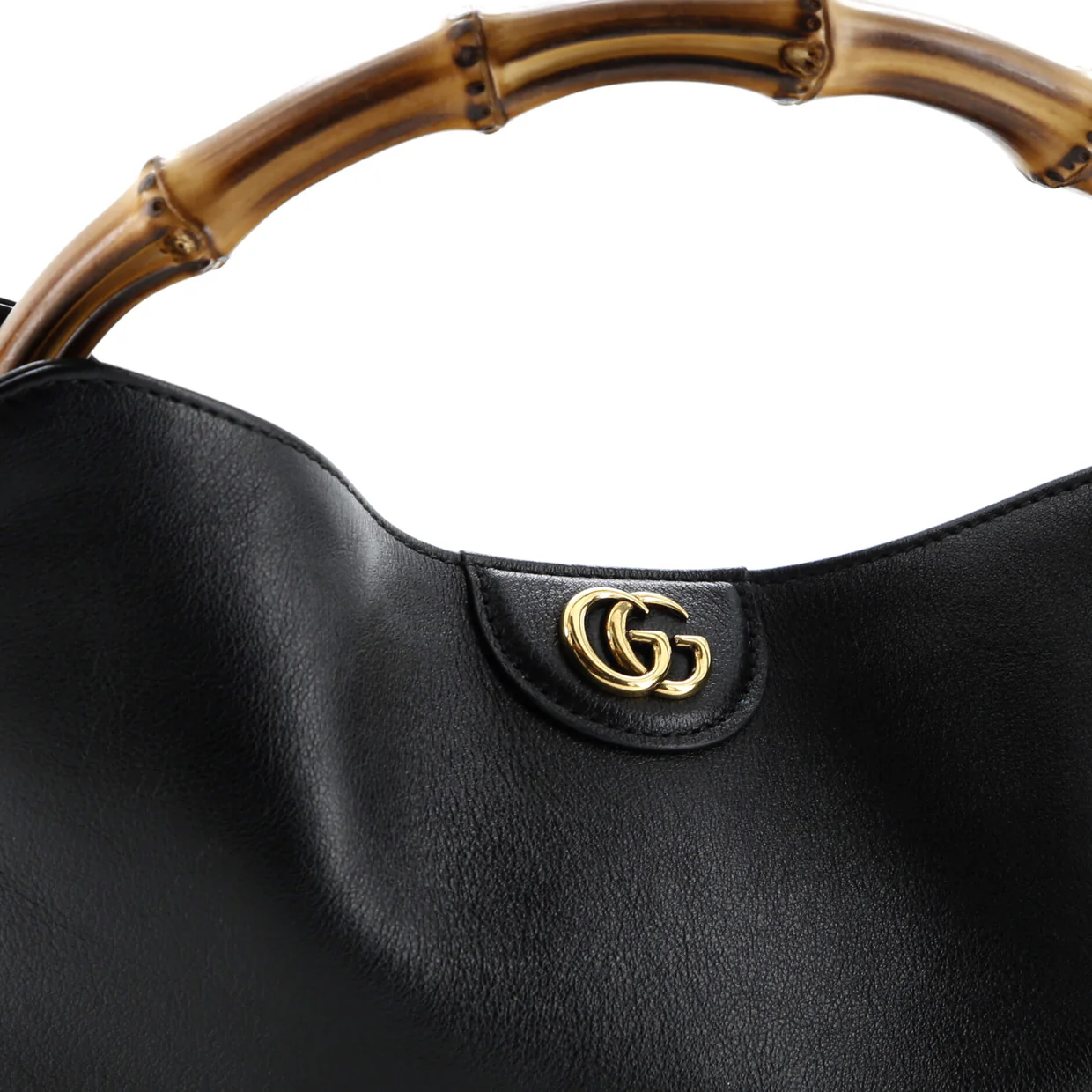 Diana NM Bamboo Shoulder Bag Leather Medium - Deep Luxury