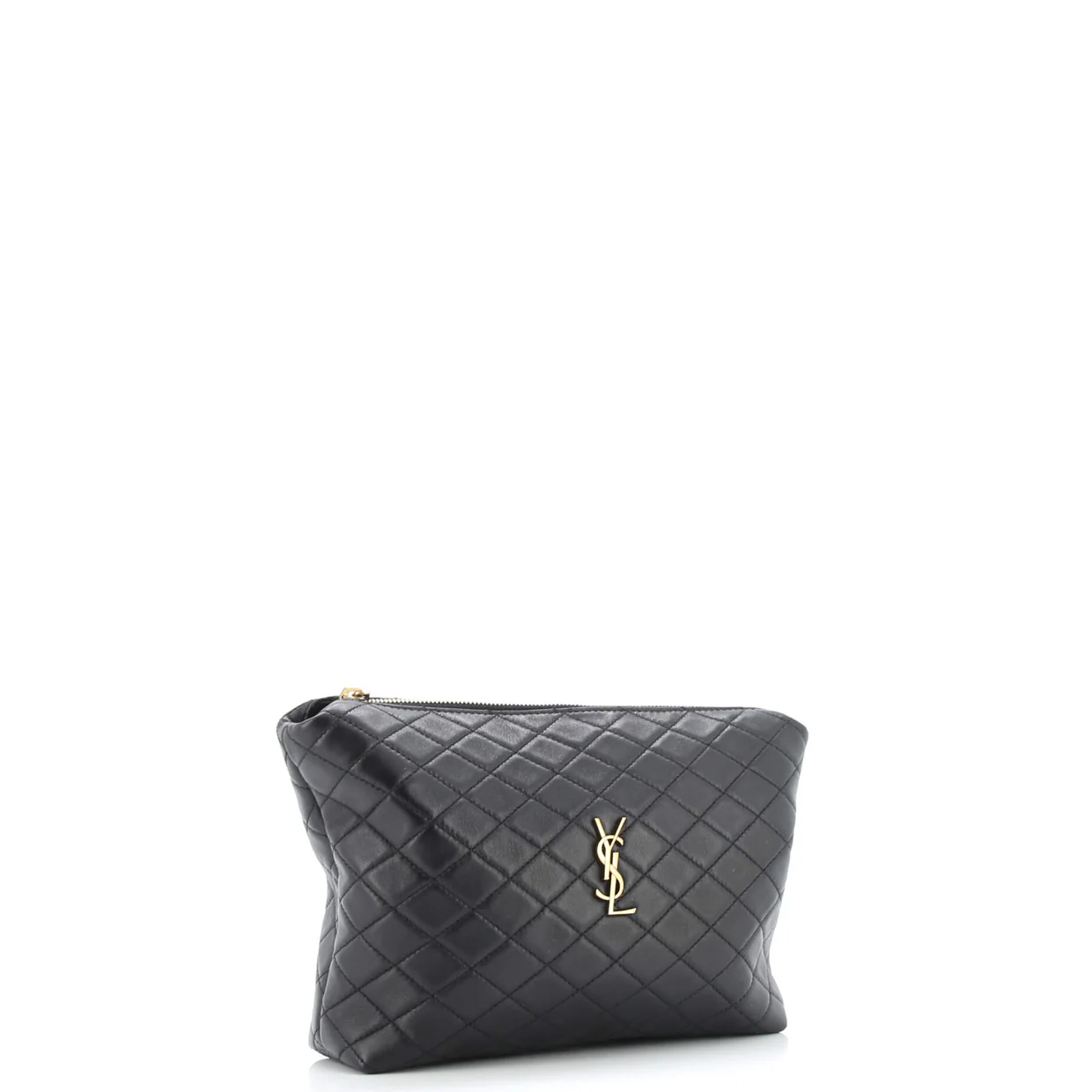 Gaby Zipped Pouch Quilted Leather - Deep Luxury