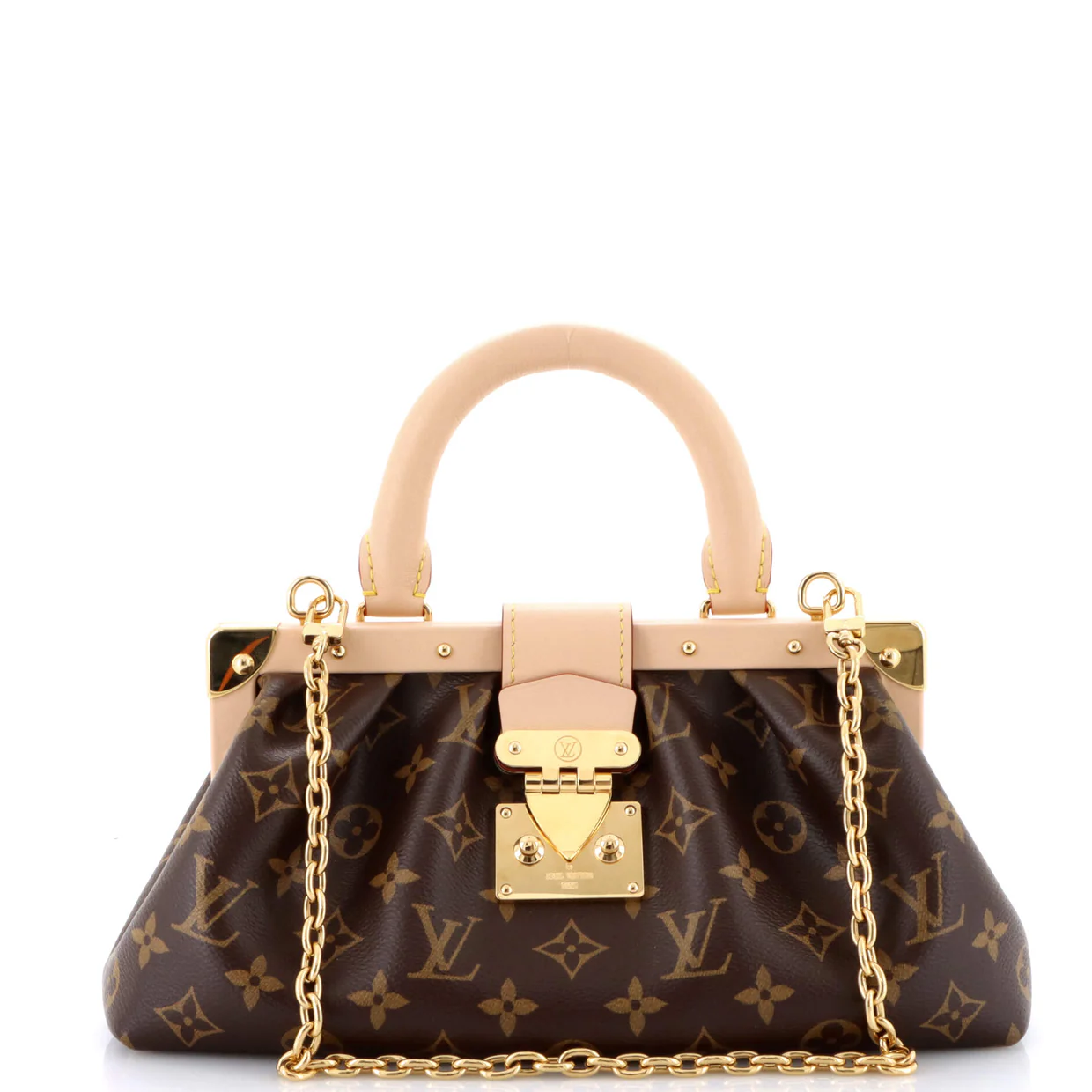 Monogram Top Handle Frame Clutch Monogram Canvas - Deep Luxury