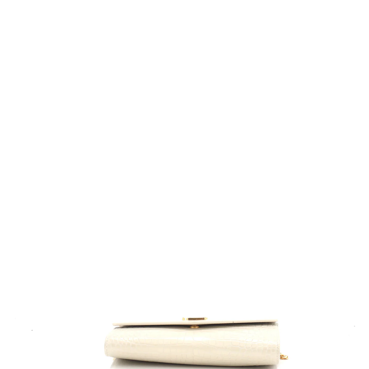 Uptown Chain Wallet Crocodile Embossed Leather - Deep Luxury