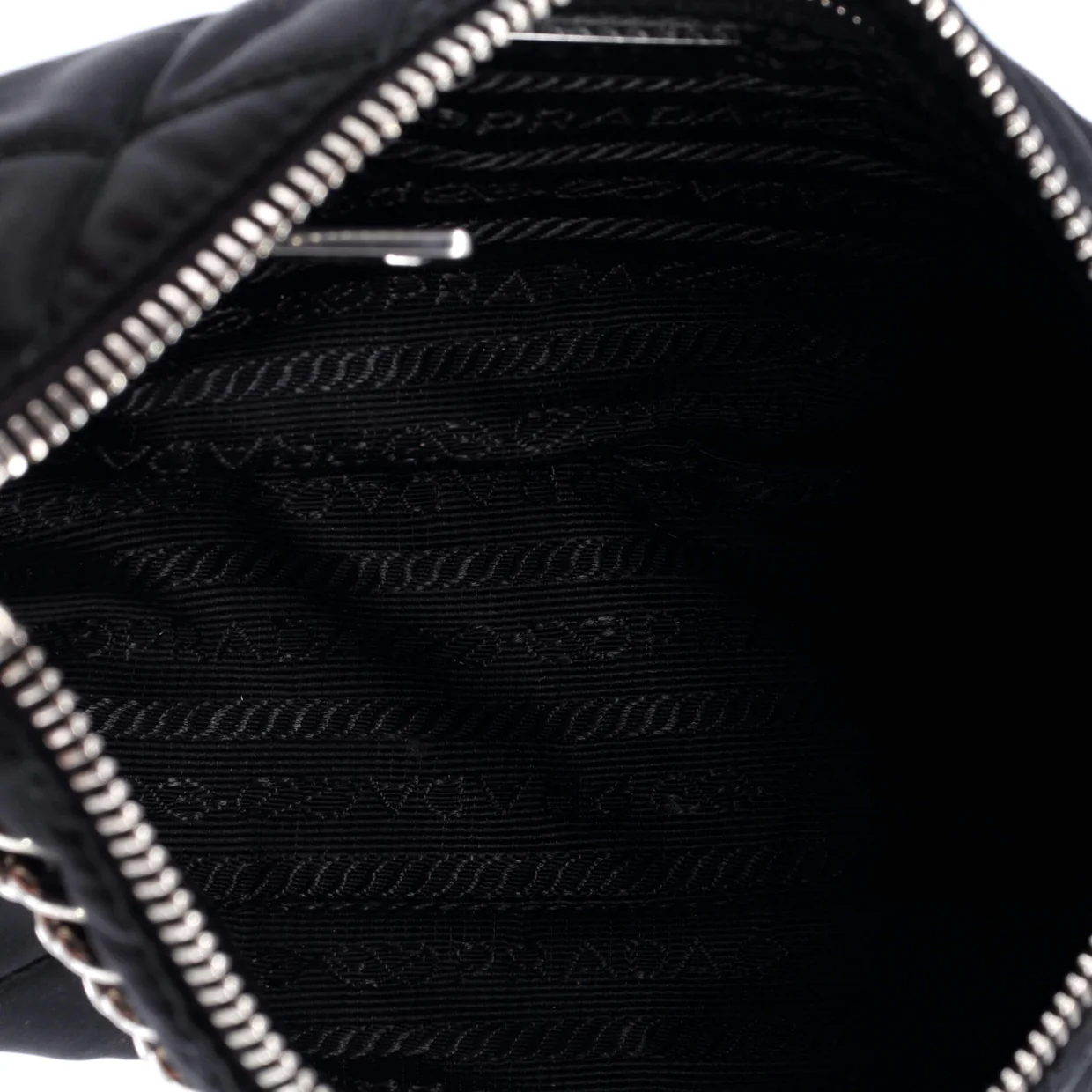 Chain Zip Shoulder Bag Quilted Tessuto Small - Deep Luxury