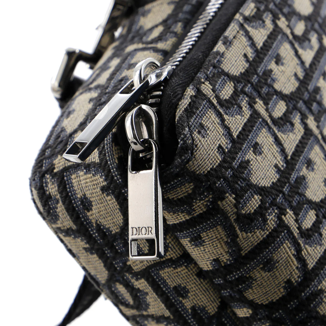 Double Zip Crossbody Pouch Oblique Canvas - Deep Luxury