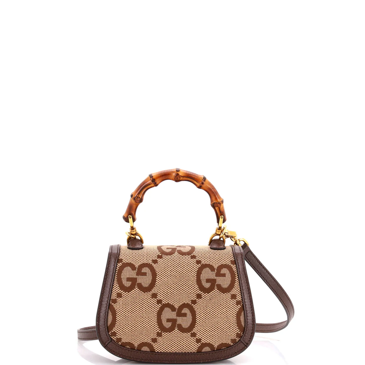 Bamboo 1947 Top Handle Bag Jumbo GG Canvas Mini - Deep Luxury