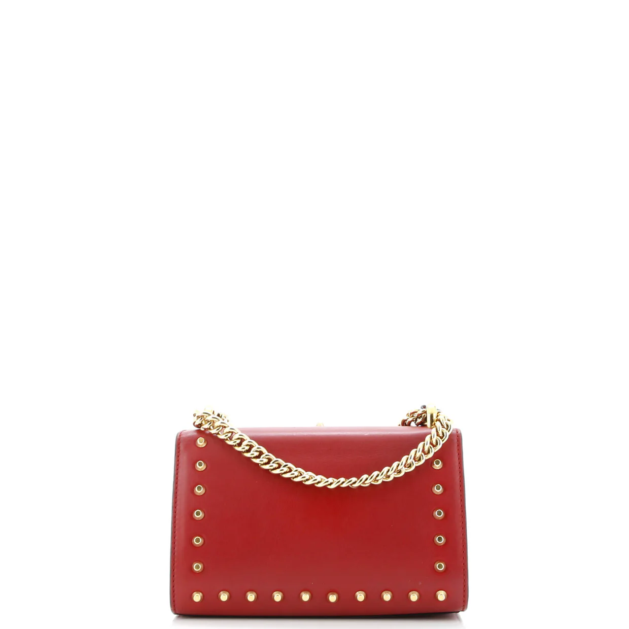 Pearly Padlock Shoulder Bag Studded Leather Small - Deep Luxury