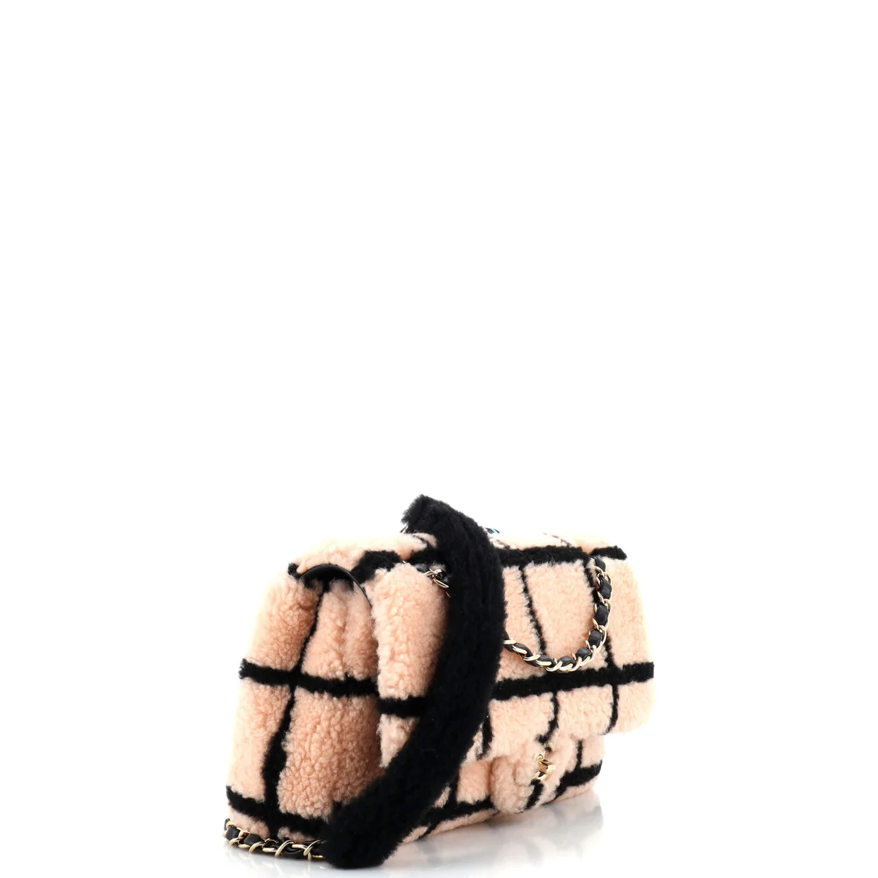 CC Flap Bag Square Printed Shearling Large - Deep Luxury