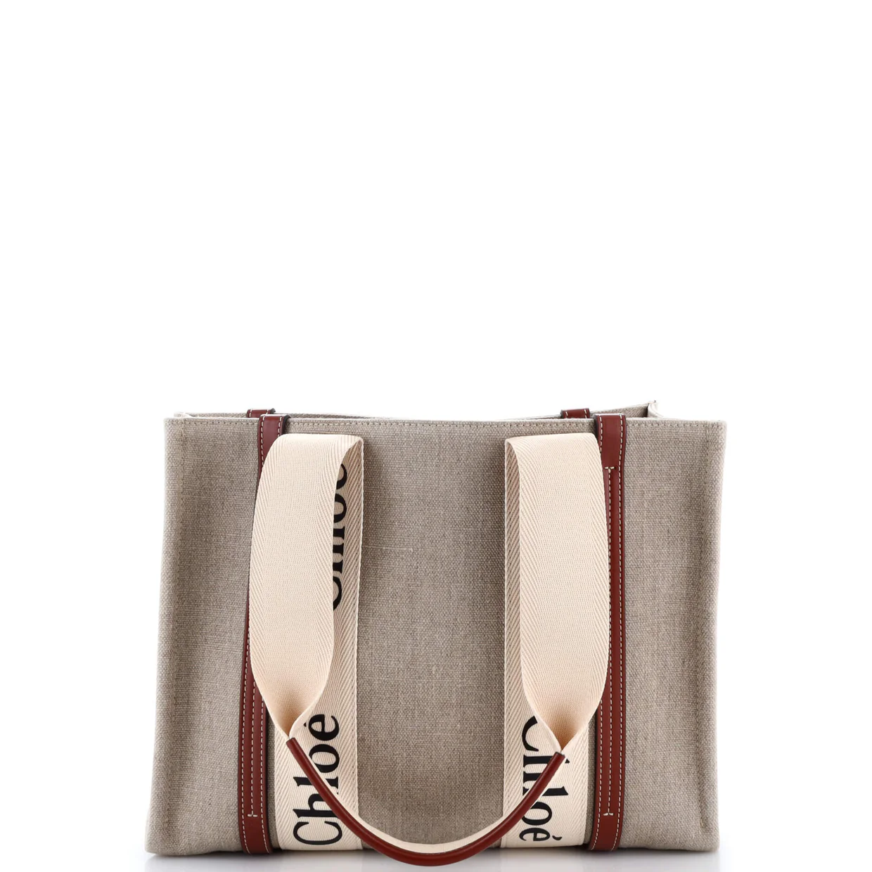 Woody Tote Canvas with Leather Medium - Deep Luxury