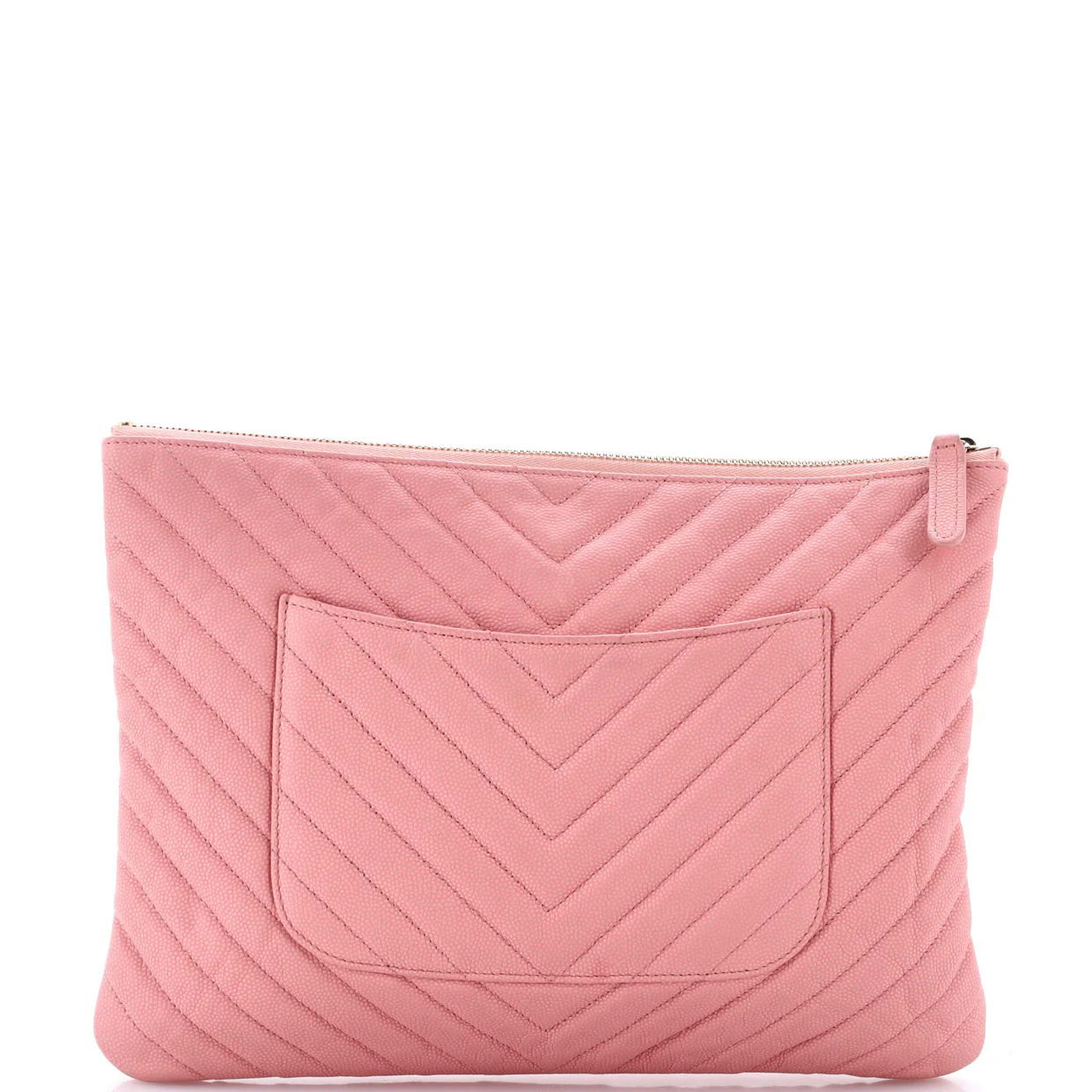 O Case Clutch Chevron Caviar Medium - Deep Luxury