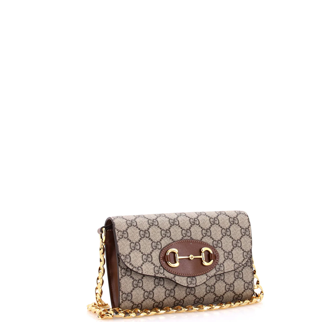 Horsebit 1955 Curved Flap Shoulder Bag GG Coated Canvas Mini - Deep Luxury