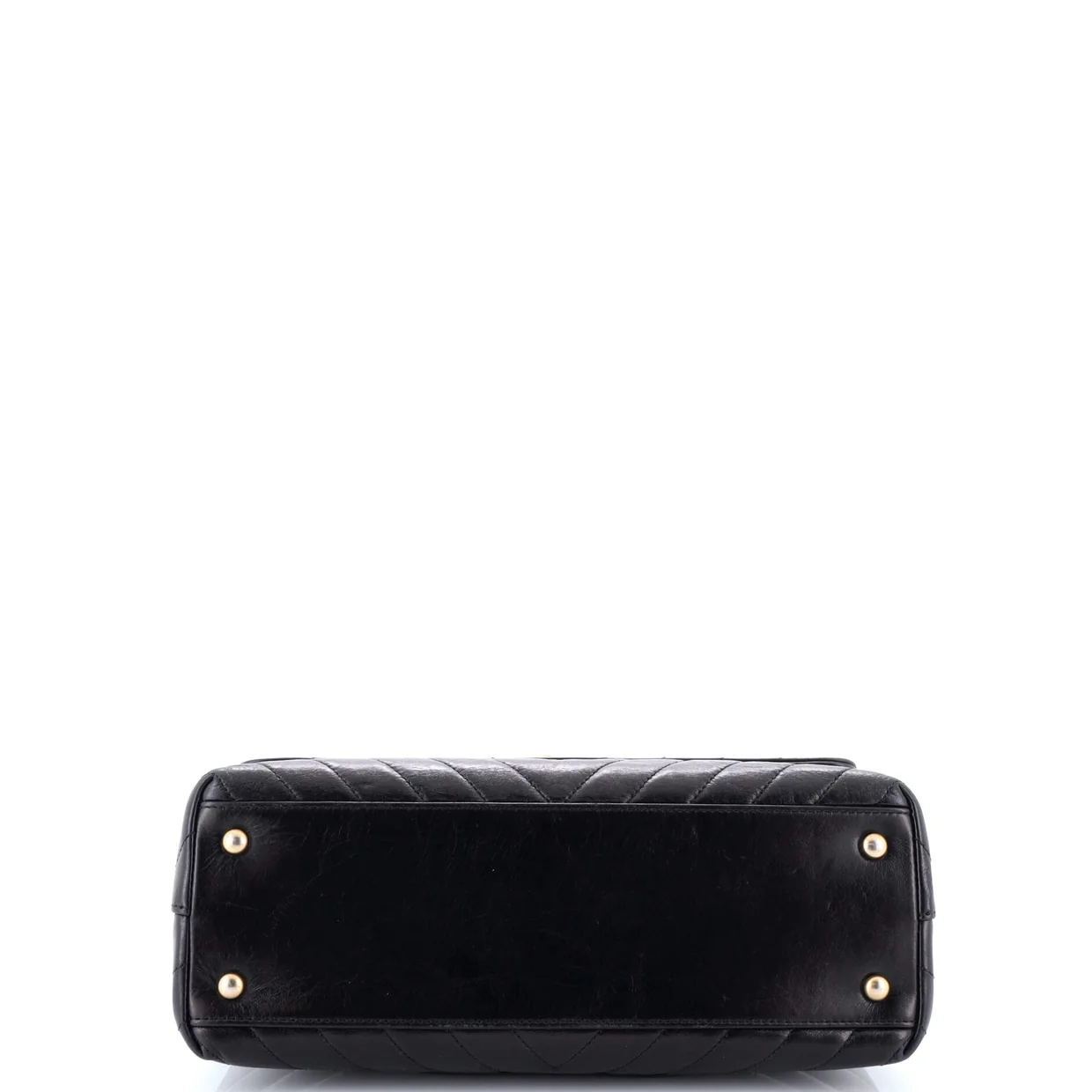 Coco Top Handle Bag Chevron Calfskin Small - Deep Luxury