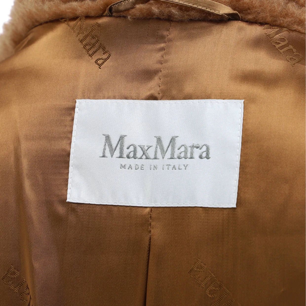 Women's Teddy Bear Icon Coat Camel and Silk Blend - Deep Luxury