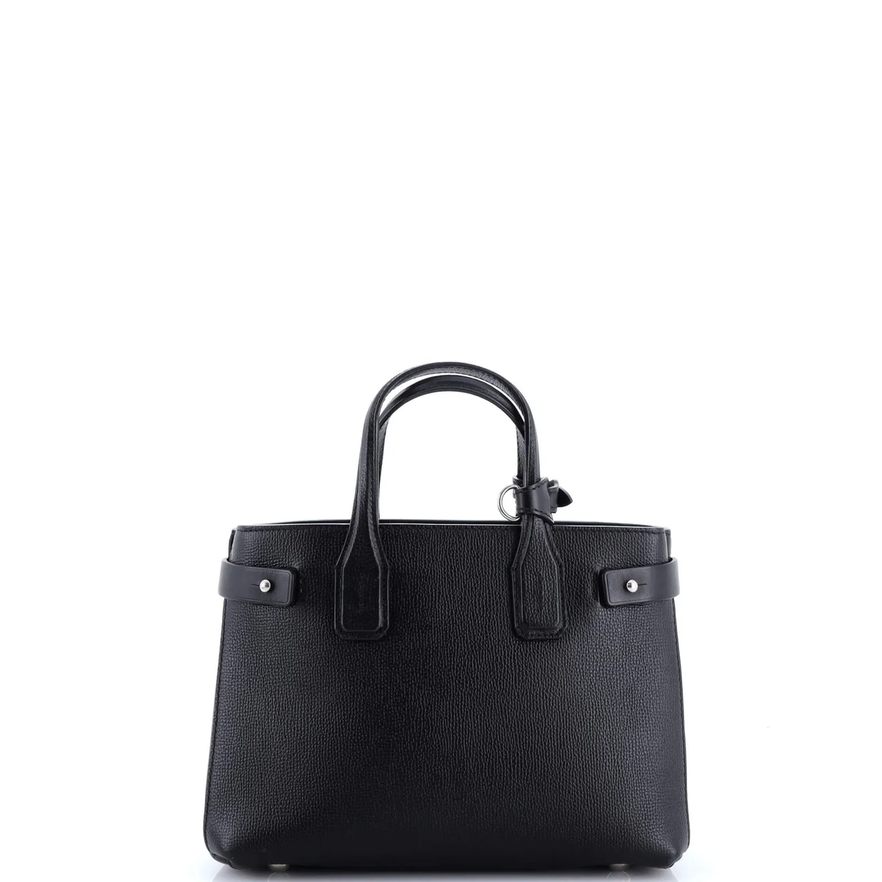 Banner Tote Leather and House Check Canvas Small - Deep Luxury