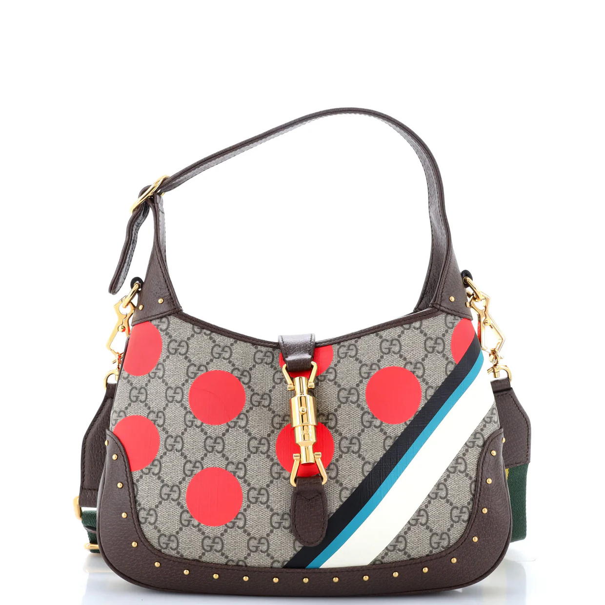 Jackie 1961 Hobo Studded Printed GG Coated Canvas Small - Deep Luxury