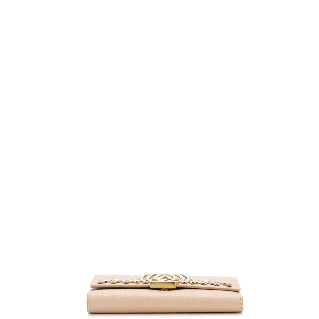 Capucines Wallet Leather with Embellished Detail Compact - Deep Luxury