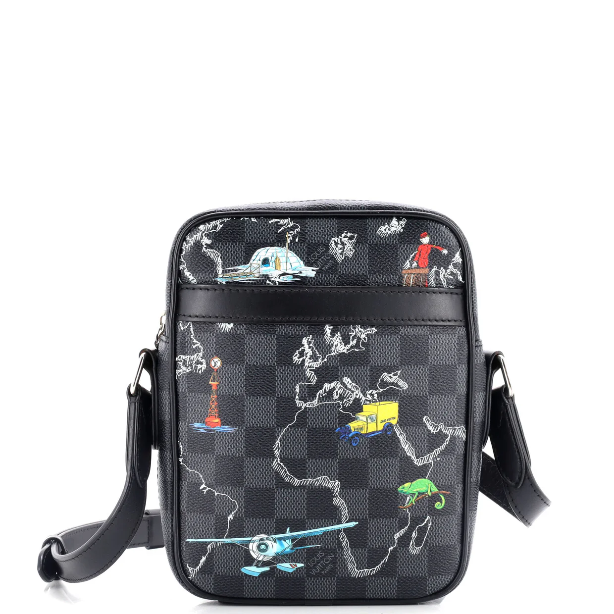 Danube Slim Bag Limited Edition Renaissance Map Damier Graphite PM - Deep Luxury