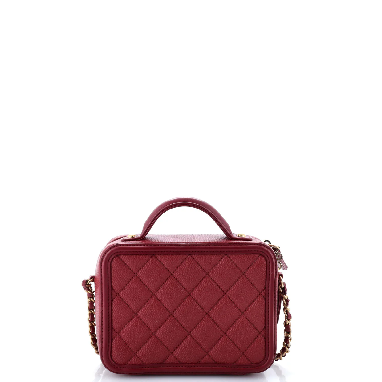 Filigree Vanity Case Quilted Caviar Small - Deep Luxury