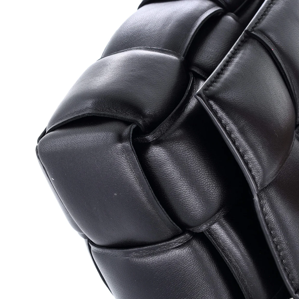 Cassette Chain Crossbody Bag Padded Maxi Intrecciato Leather - Deep Luxury