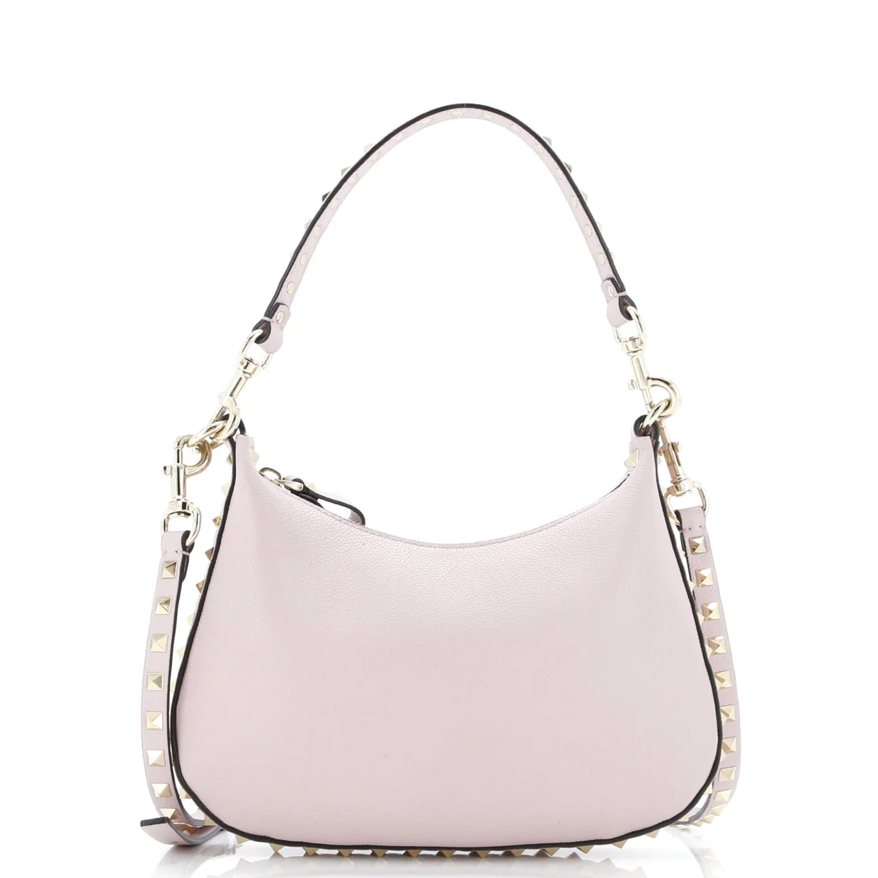 Rockstud Zip Hobo Bag Leather Small - Deep Luxury