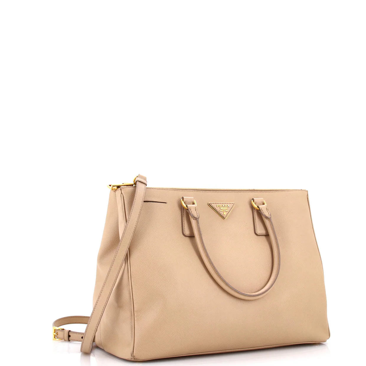 Double Zip Lux Tote Saffiano Leather Medium - Deep Luxury