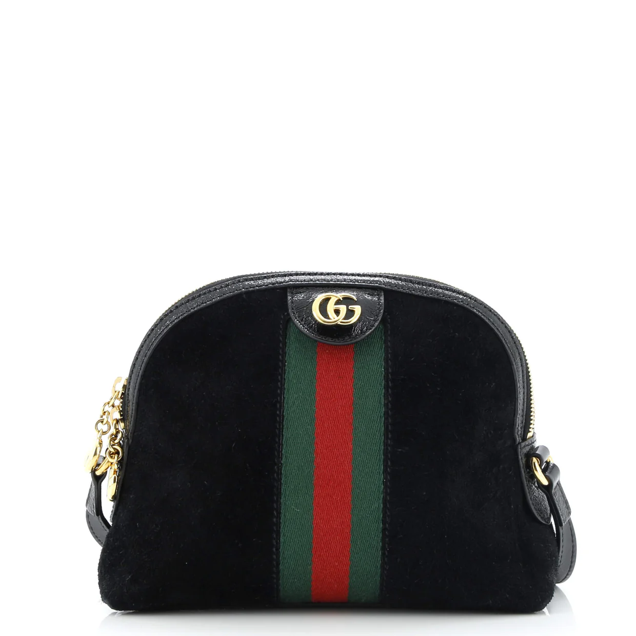 Ophidia Dome Shoulder Bag Suede Small - Deep Luxury