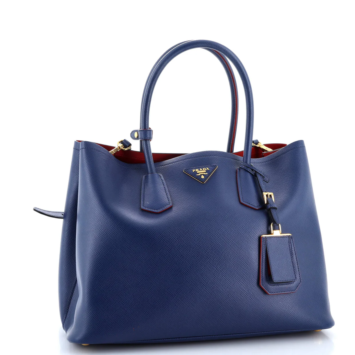 Cuir Double Tote Saffiano Leather Medium - Deep Luxury