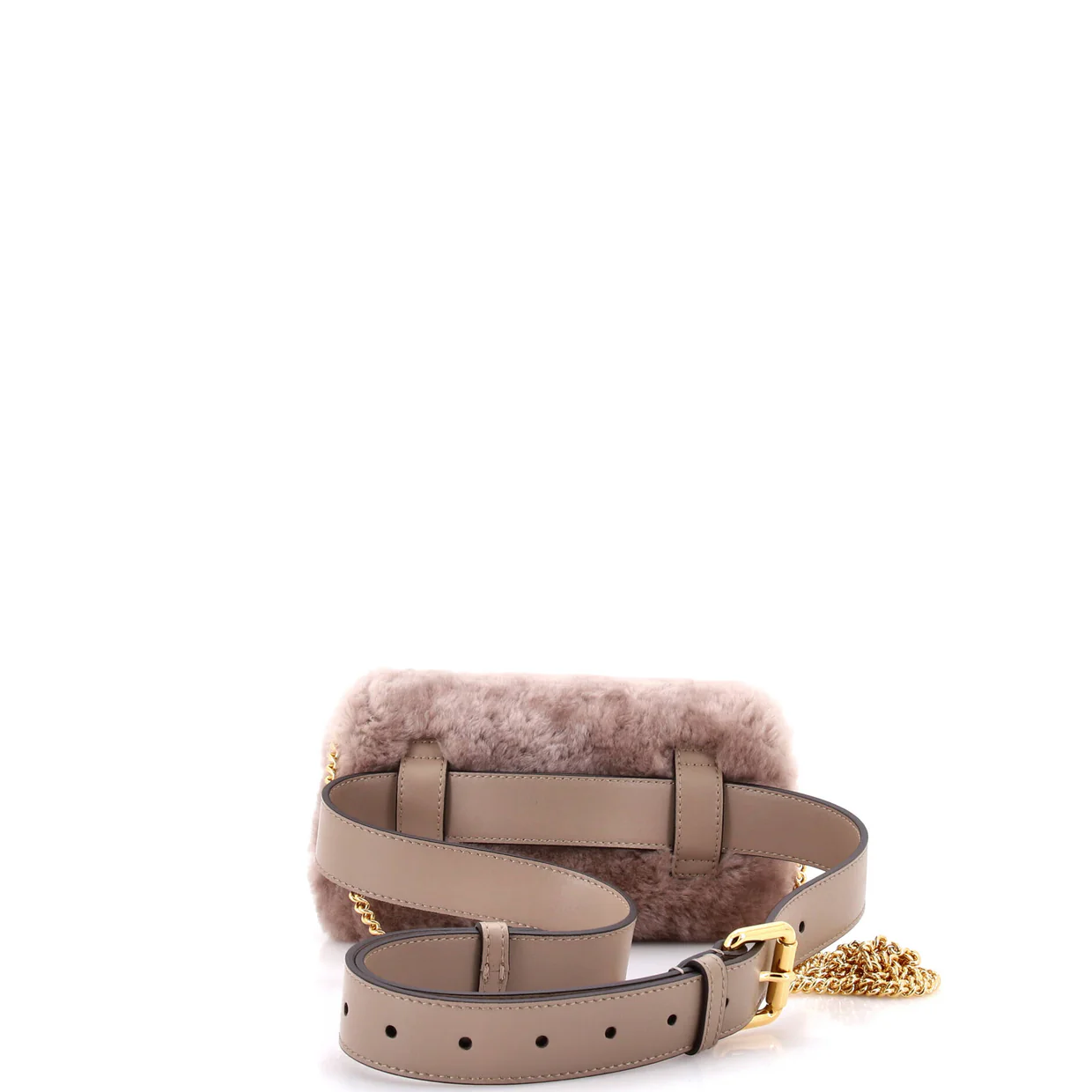 F is Fendi Convertible Belt Bag Shearling - Deep Luxury