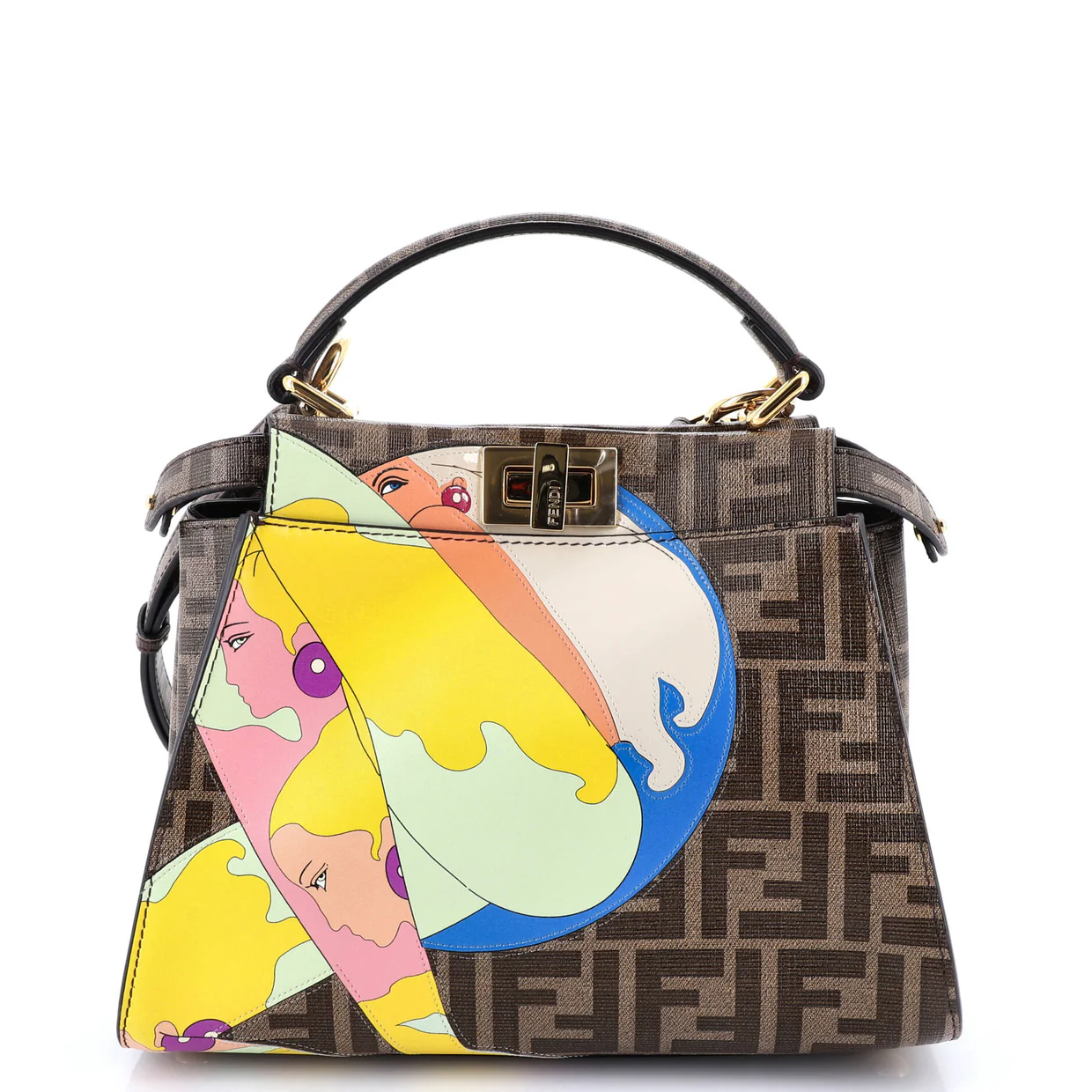 Antonio Lopez Peekaboo Bag Zucca Coated Canvas with Printed Leather Inlay Mini - Deep Luxury