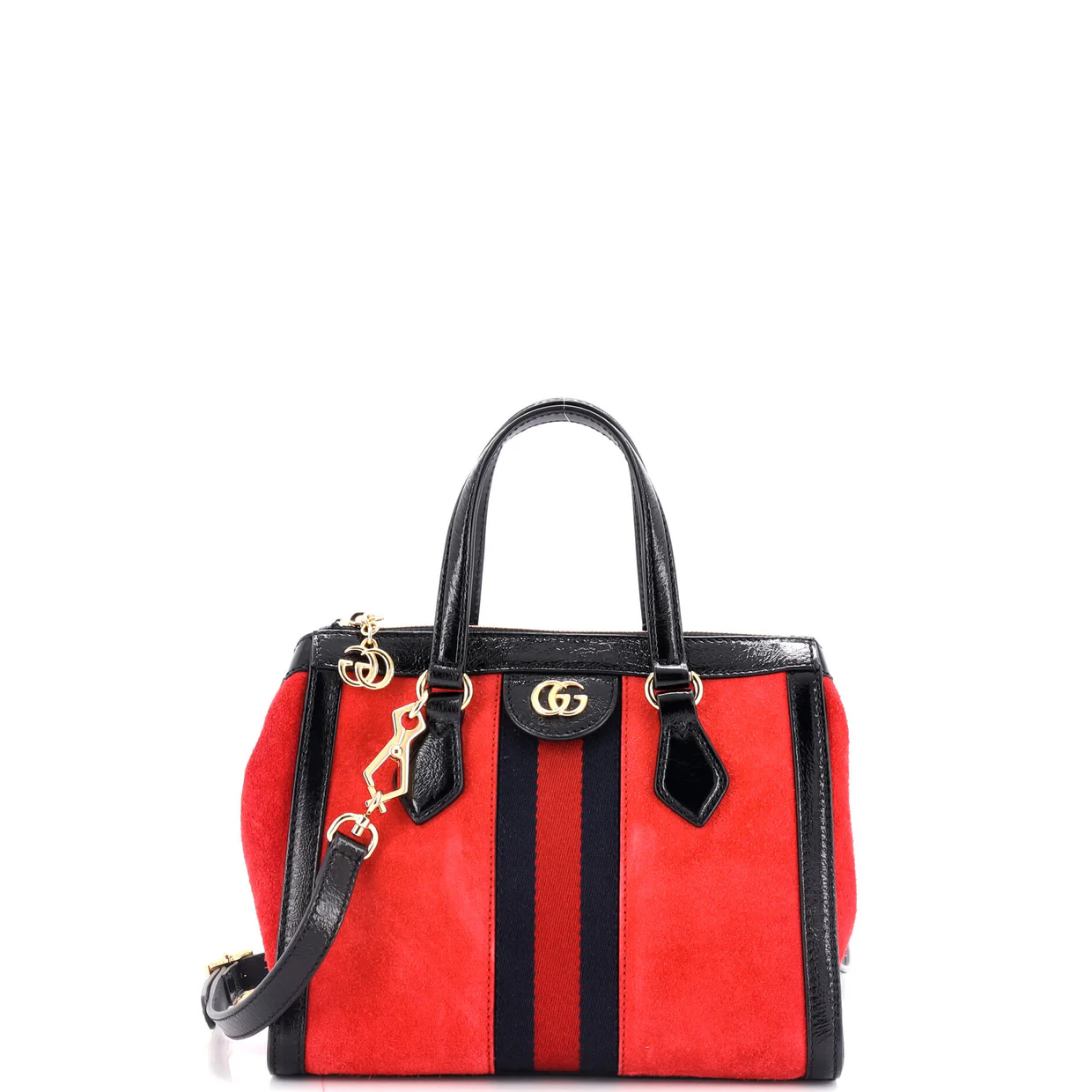 Ophidia Top Handle Tote Suede Small - Deep Luxury