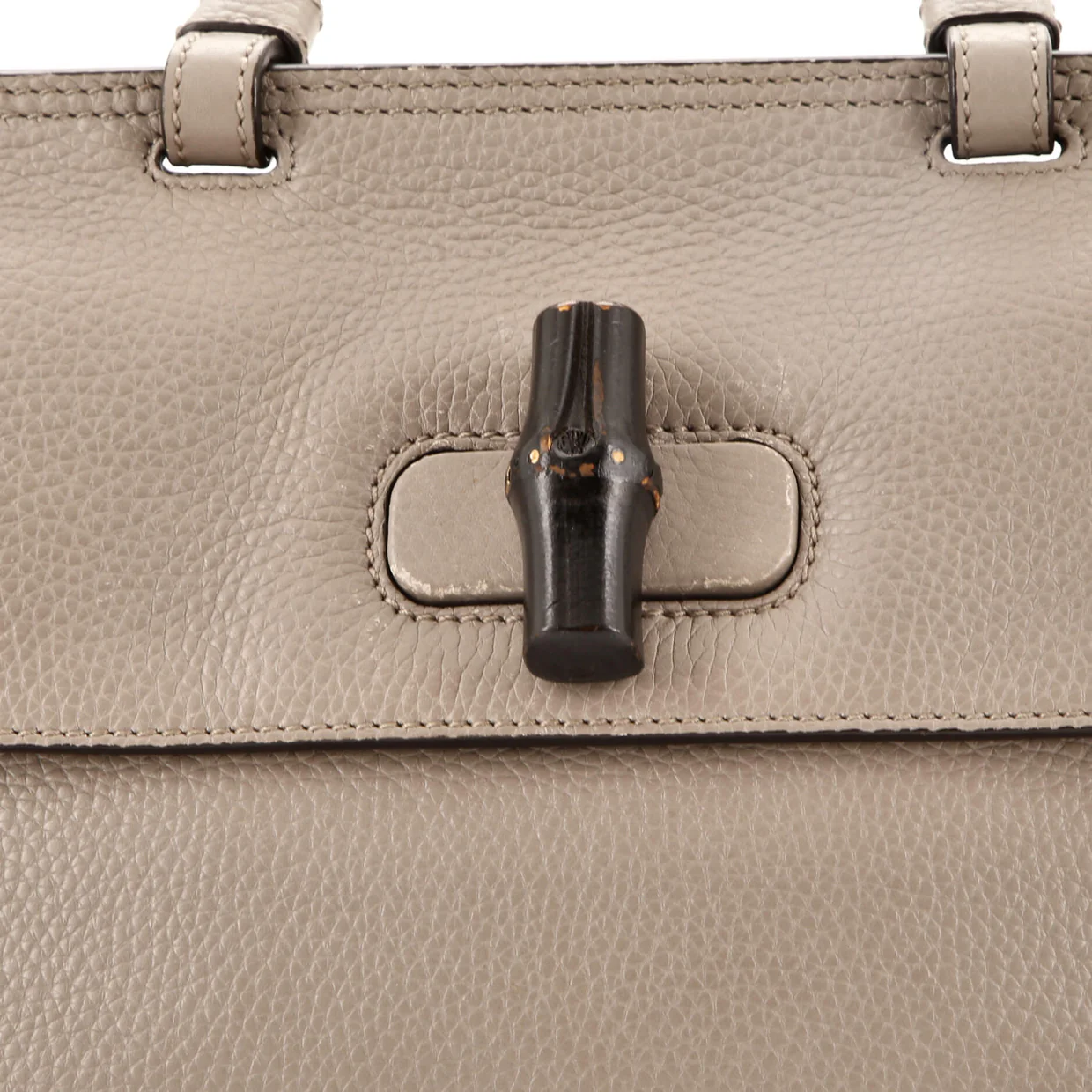 Bamboo Daily Top Handle Bag Leather Small - Deep Luxury