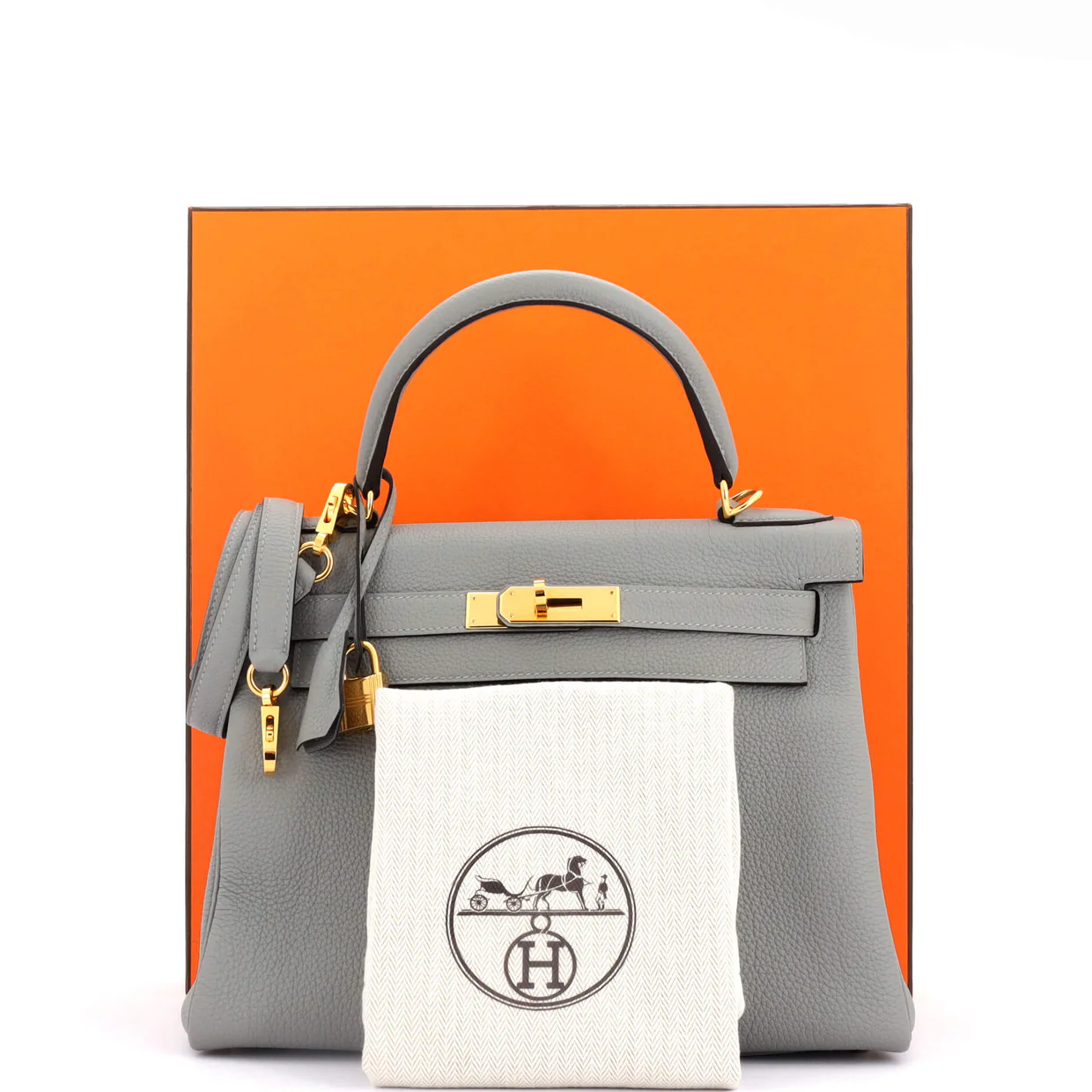Kelly Handbag Grey Togo with Gold Hardware 28 - Deep Luxury