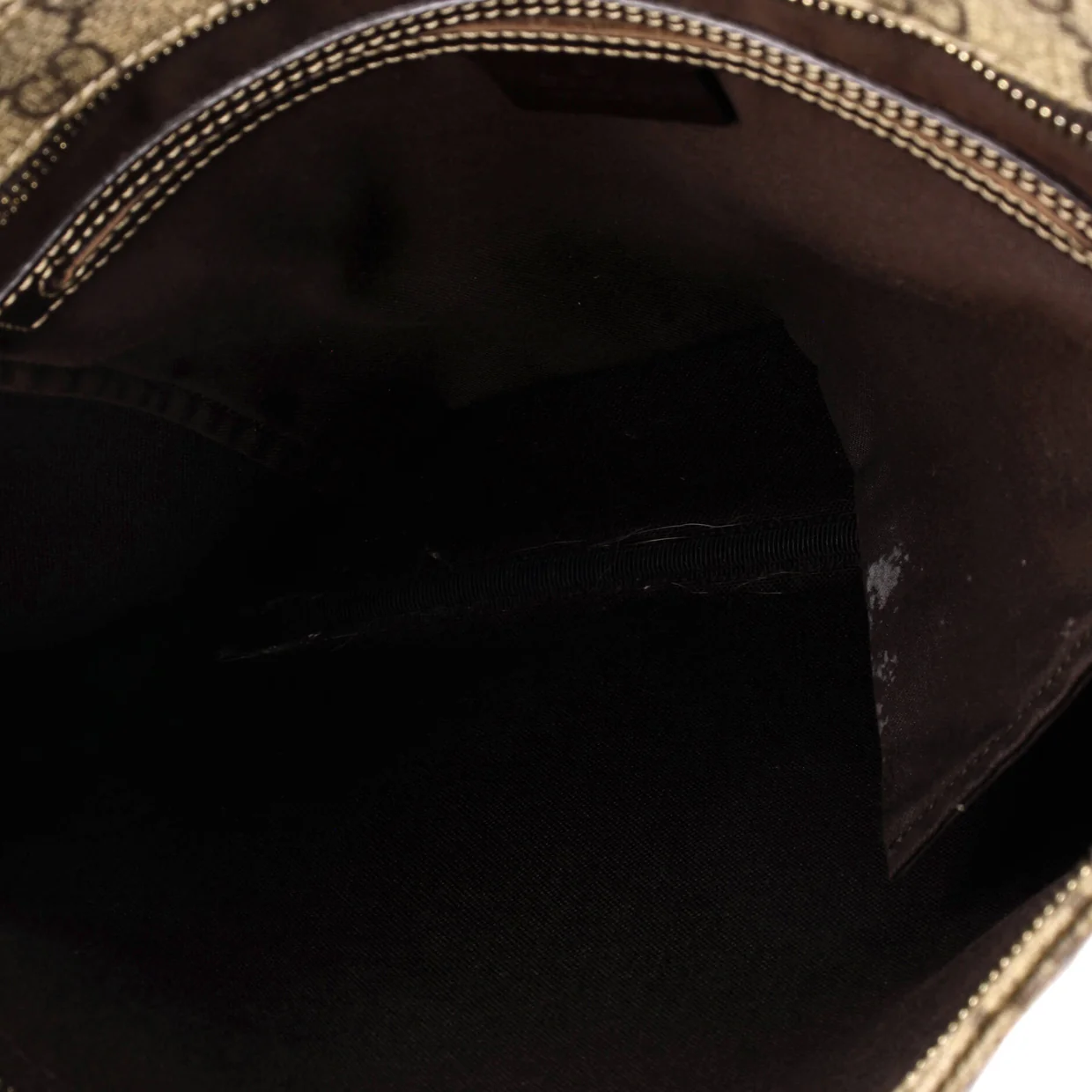 Zip Top Messenger Bag GG Coated Canvas Large - Deep Luxury