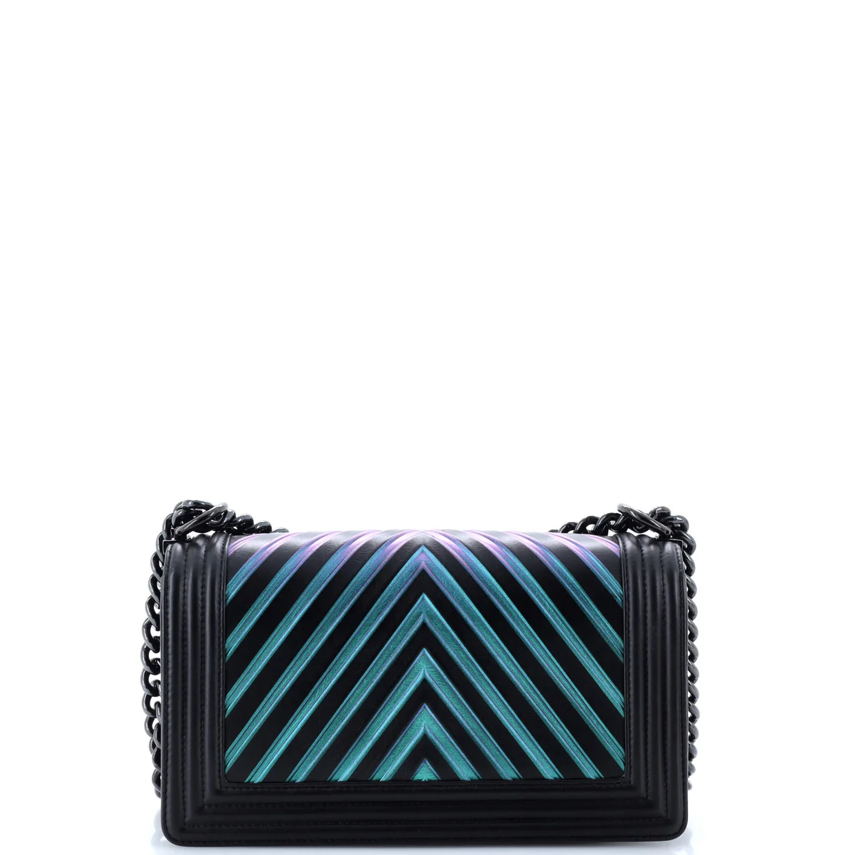 Boy Flap Bag Chevron Painted Calfskin Old Medium - Deep Luxury