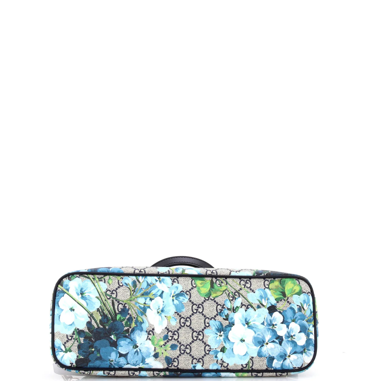 Convertible Zip Tote Blooms Print GG Coated Canvas Medium - Deep Luxury