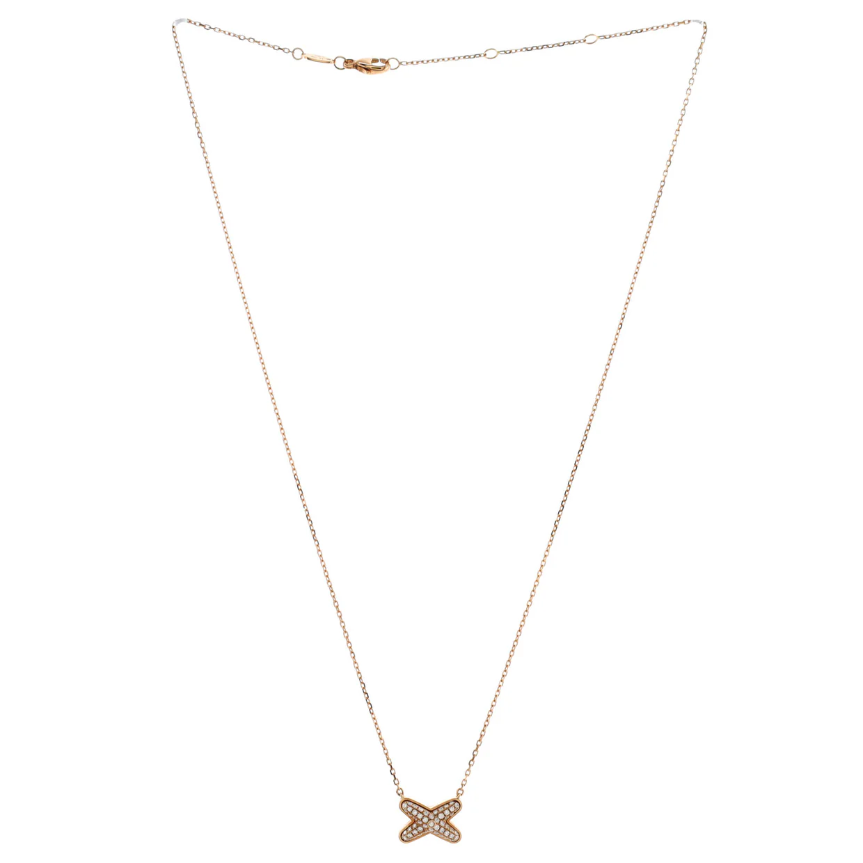 Jeux de Liens Pendant Necklace 18K Rose Gold with Diamonds - Deep Luxury