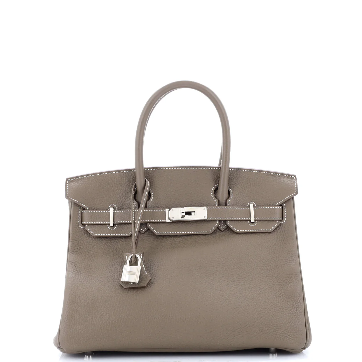 Birkin Handbag Grey Clemence with Palladium Hardware 30 - Deep Luxury