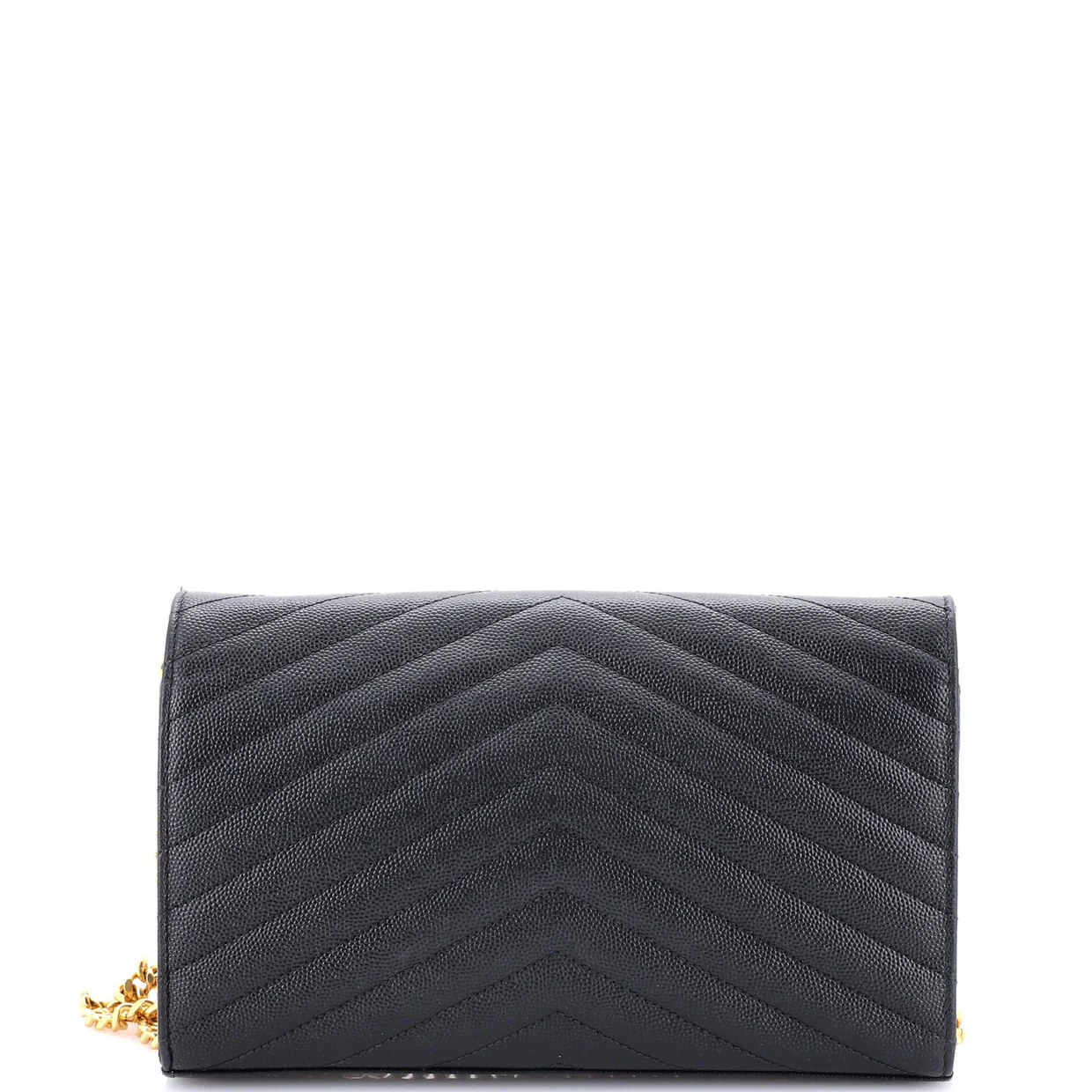Classic Monogram Wallet on Chain Matelasse Chevron Leather Medium - Deep Luxury