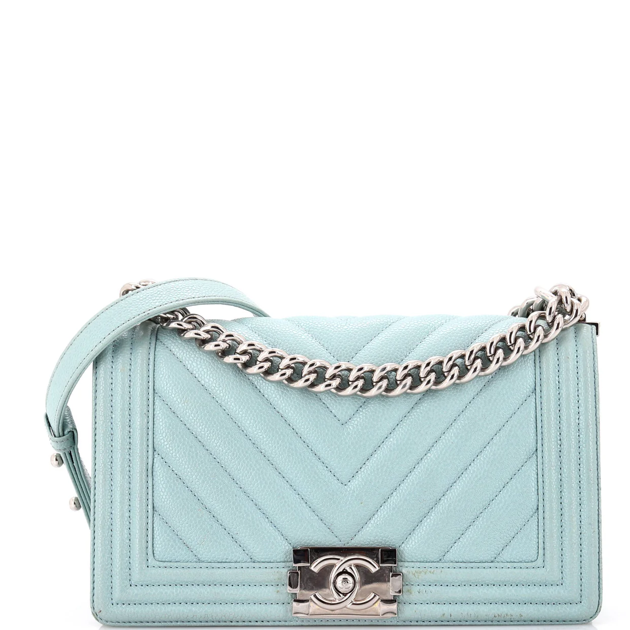 Boy Flap Bag Chevron Caviar New Medium - Deep Luxury